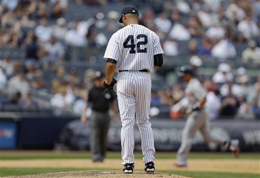 Mariano Rivera did something he's never done before: blow a third consecutive save. But that just shows how remarkable he has been. (AP Photo/Kathy Willens)